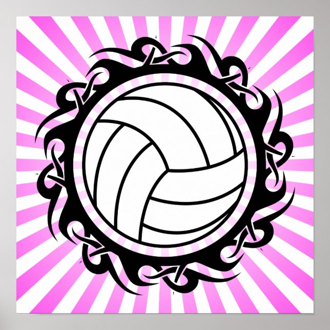 Poster volley-ball tribal (Devant)