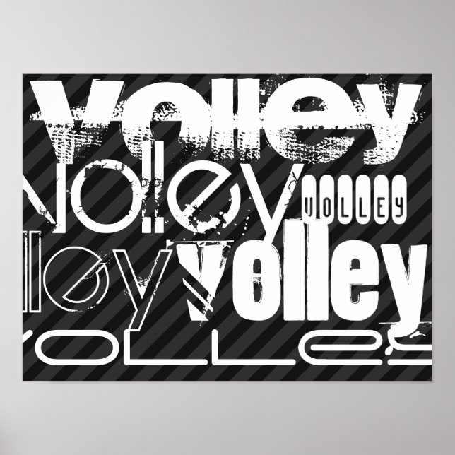 Poster Volley ; Gris noir et gris foncé (Devant)