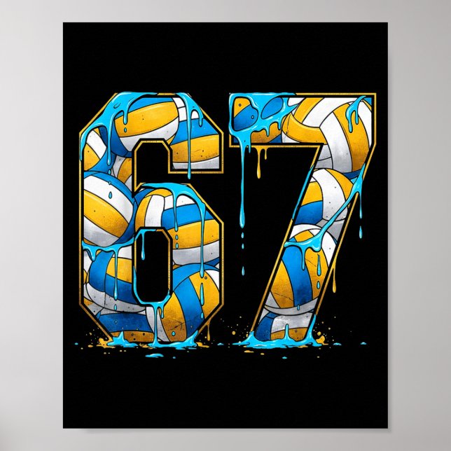 Poster Volleyball 67 Six Seven Srt Funny Gen Alpha Z Meme (Devant)