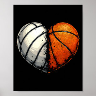 Poster Volleyball Basketball Ballon Cœur Srts Amant Valen