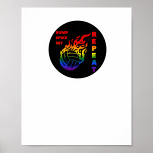 Poster Volleyball Bump Spike Set Répétition