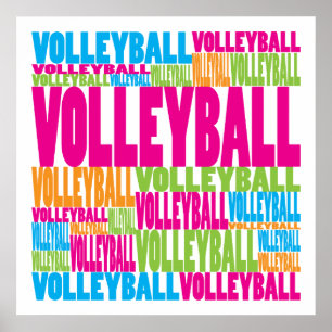 Poster Volleyball coloré