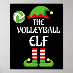 Poster Volleyball Elf Noël Merry Xmas Volleyball Pla