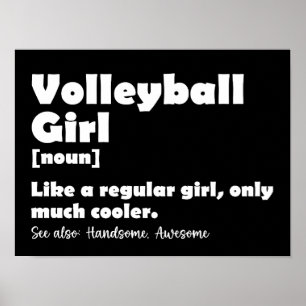 Poster Volleyball Girl Drôle Définition Volleyball Lover