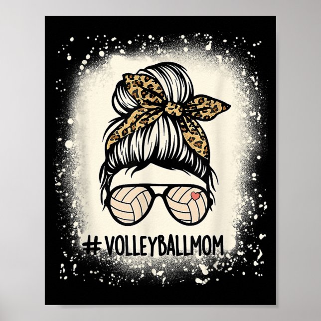 Poster Volleyball Maman Volleyball Lover Maman Messy Bun  (Devant)