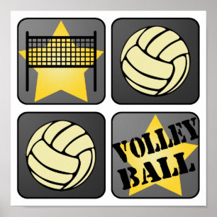 Poster Volleyball noir