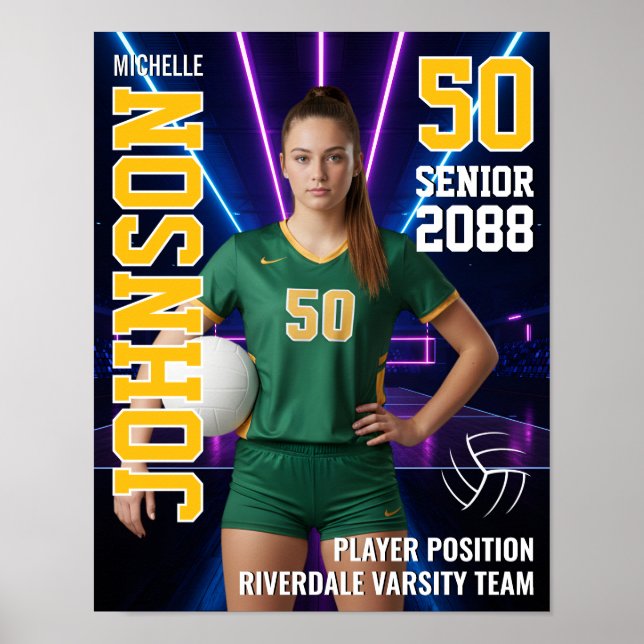 Poster Volleyball Player Team Photo Custom Sports Senior (Devant)