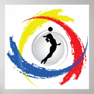Poster Volleyball Tricolor Emblem (Female)