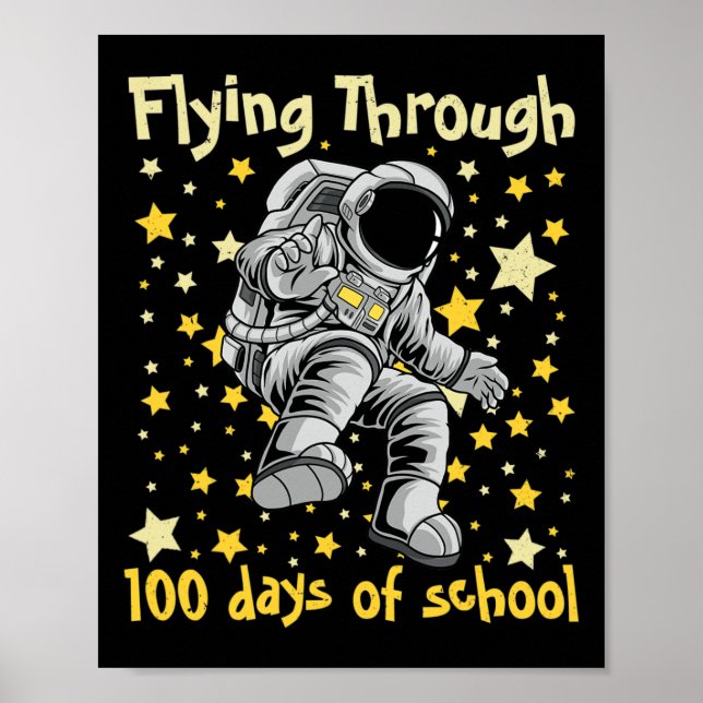 Poster Vols À Travers 100 Jours D'École 100E Jour Astron (Devant)