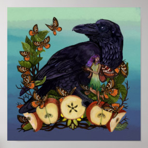 Poster Vols d'Imaginaire Corbeau Faery Art