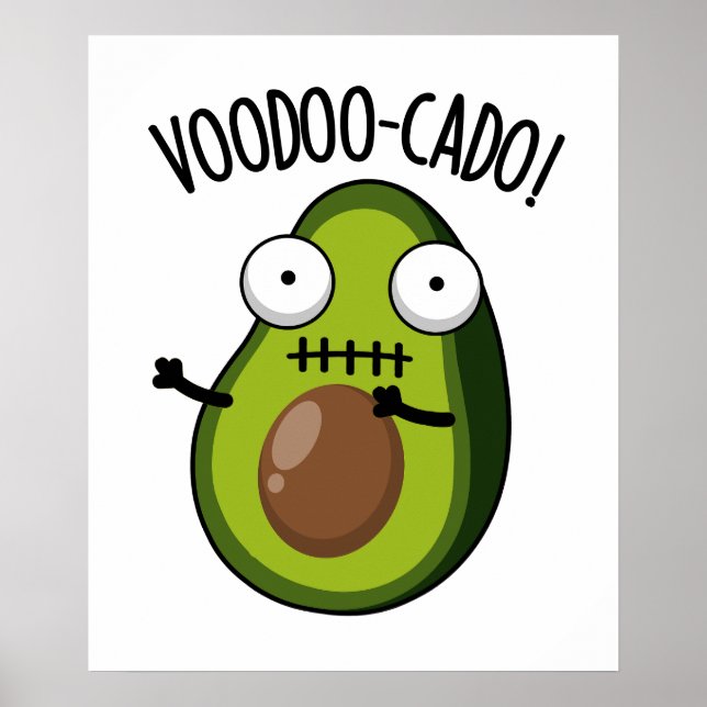 Poster Voodoo-cado Funny Avocado Pun (Devant)