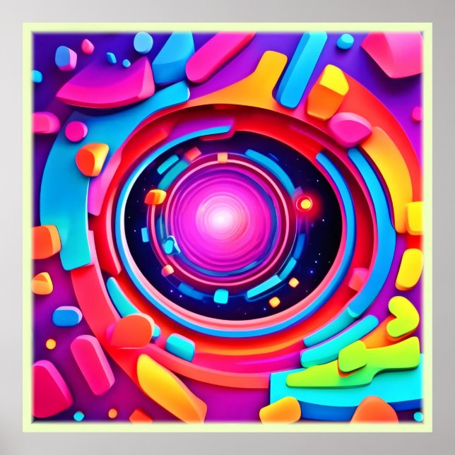 Poster Vortex cosmique : une odyssée néon (Devant)