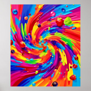 Poster Vortex de fruits colorés