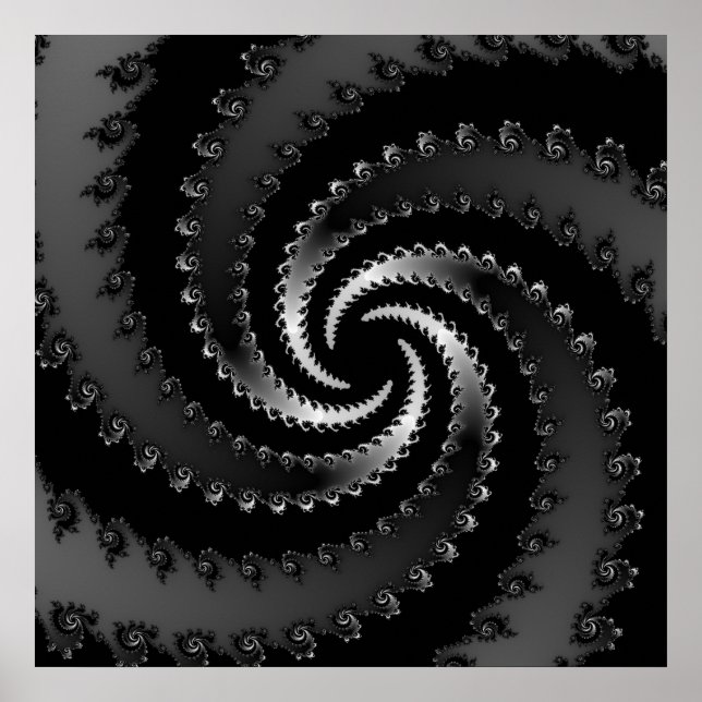 Poster Vortex foncé fractal (Devant)