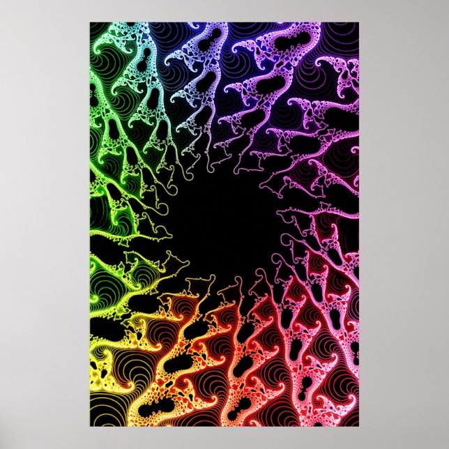 Poster : Vortex fractal coloré (Devant)