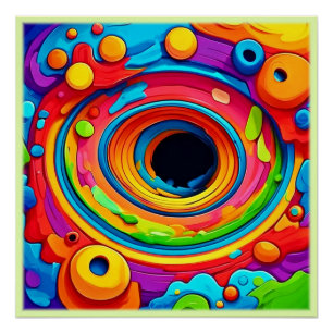 Poster Vortex psychédélique coloré Abstrait