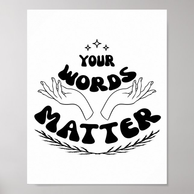 Poster Vos Mots Comptent Sweatshirt, Langue De La Parole (Devant)