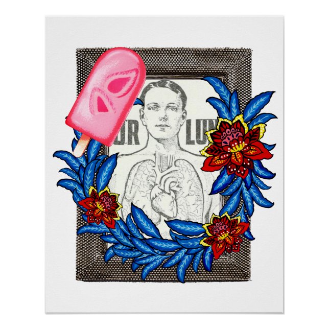 Poster Vos Poumons Illustration Médicale, Berry Popsicle (Devant)