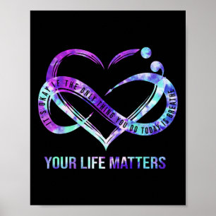 Poster Vos problèmes de vie Semicolon Prévention du suici
