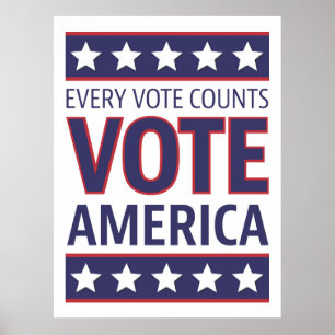Poster Vote America Chaque Vote Compte