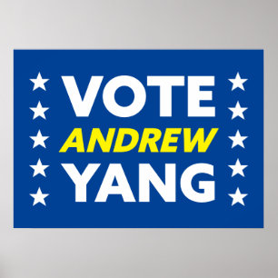 Poster Vote Andrew Yang Maire de New York Stars Blue