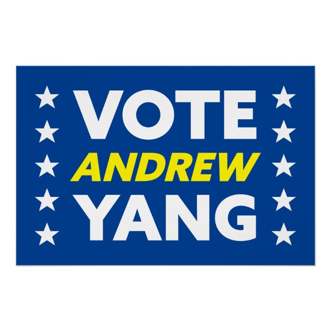 Poster Vote Andrew Yang Maire de New York Stars Blue (Devant)