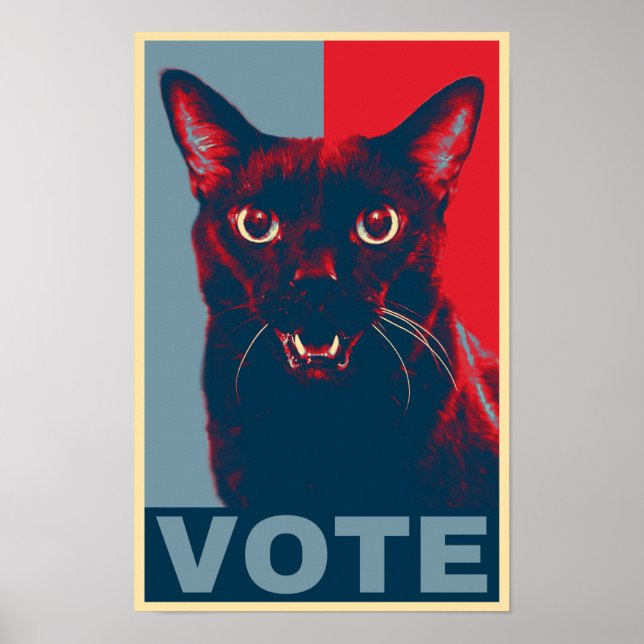 Poster VOTE, avec Manny Halloween Cat (Devant)