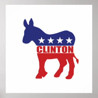 Poster Vote Clinton Democrat