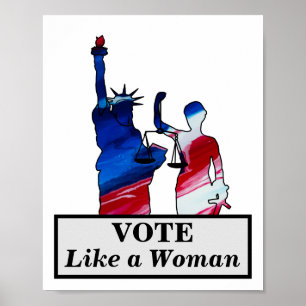 Poster VOTE comme une femme Statue de la Liberté Lady Jus