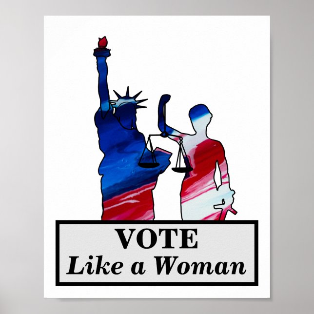 Poster VOTE comme une femme Statue de la Liberté Lady Jus (Devant)