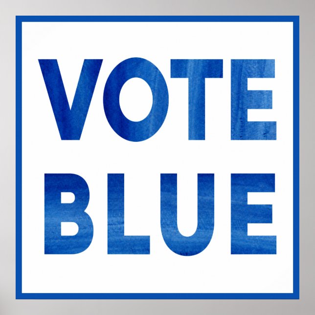 Poster Vote élection politique Blue bold watercolor (Devant)