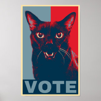 Poster VOTE, featuring Manny Halloween Cat