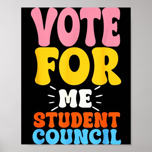 Poster Vote For Me Student Council Youth Cool School Elec (Devant)