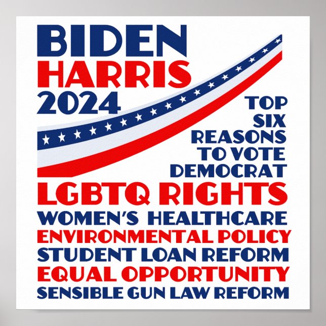 Poster Vote pour la plateforme électorale Biden Harris 20 (Devant)