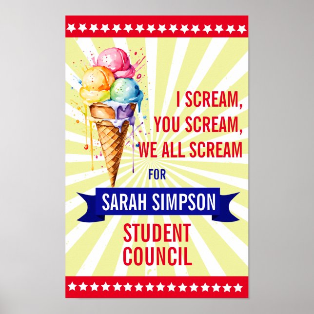 Poster Vote pour le président de classe : Bold "Scream" S (Devant)