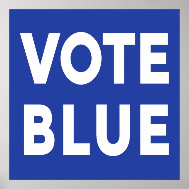 Poster Vote Texte bleu en gras Signal électoral (Devant)