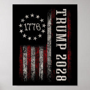 Poster Vote Trump 2028 Donald Trump Amérique Drapeau État