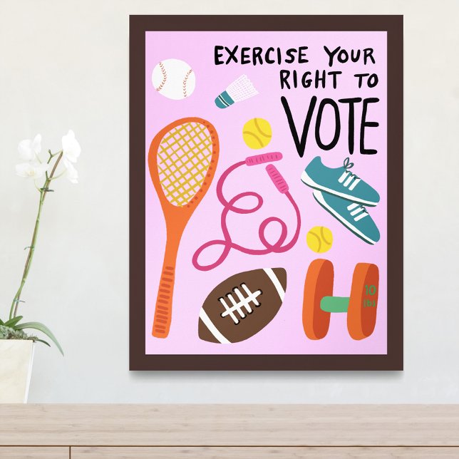Poster VOTER Exercez votre droit de vote Élections Rose (VOTING Exercise Your Right to Vote Elections Pink Poster Wall Art
)