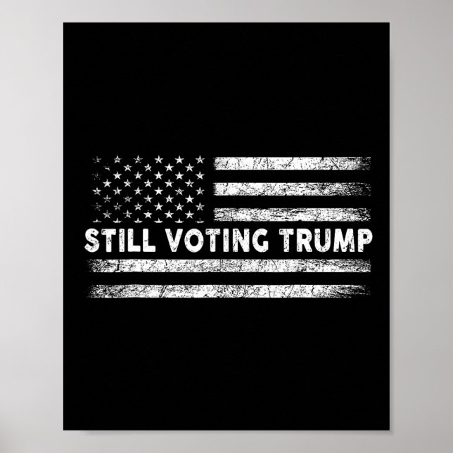 Poster Voter Trump 2024 Drapeau patriotique américain Hom (Devant)