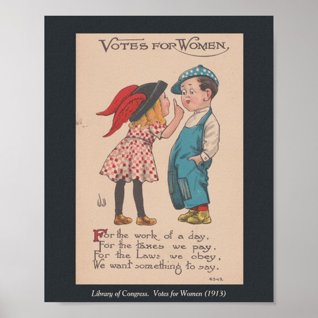Poster Votes pour les femmes. Guillemets d'habilitation (Devant)