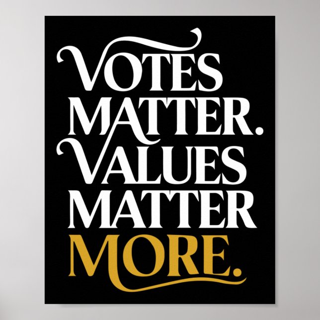 Poster Votes Valeurs Plus Ethique Leadership Civic Messag (Devant)