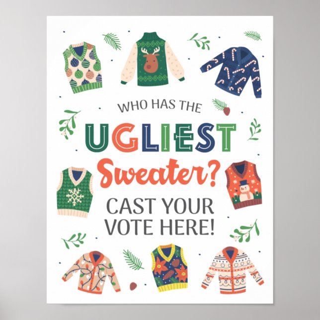 Poster Votez ici pour le Parti de Noël moche (Devant)