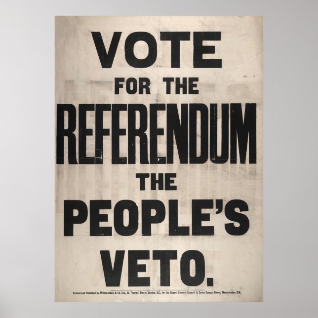 Poster Votez pour le référendum et le veto populaire (Devant)
