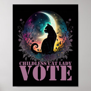 Poster Votez pour une dame de chat sans enfant