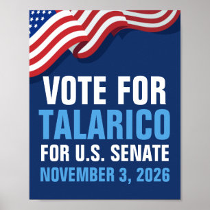Poster Votez Talarico pour le Sénat 2026 Américain