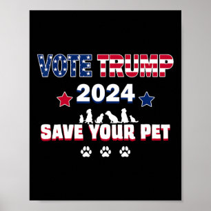 Poster Votez Trump 2025 Sauvez Vos Animaux Président Trum