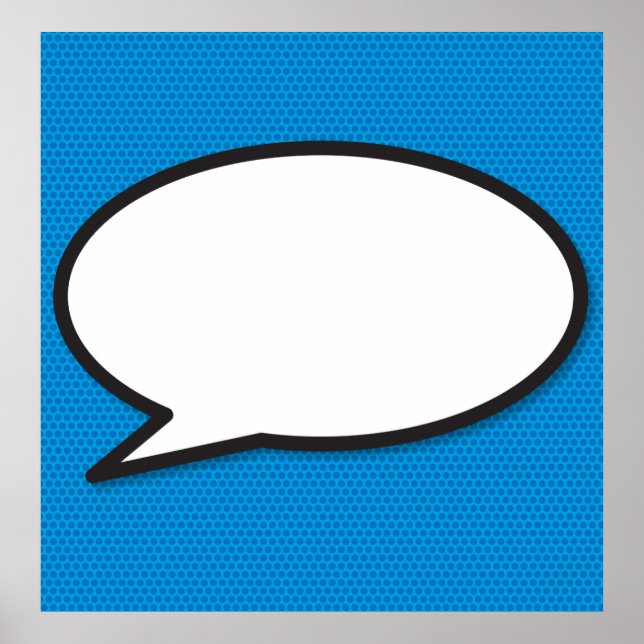 Poster Votre bulle de message amusante rétro bande dessin (Devant)