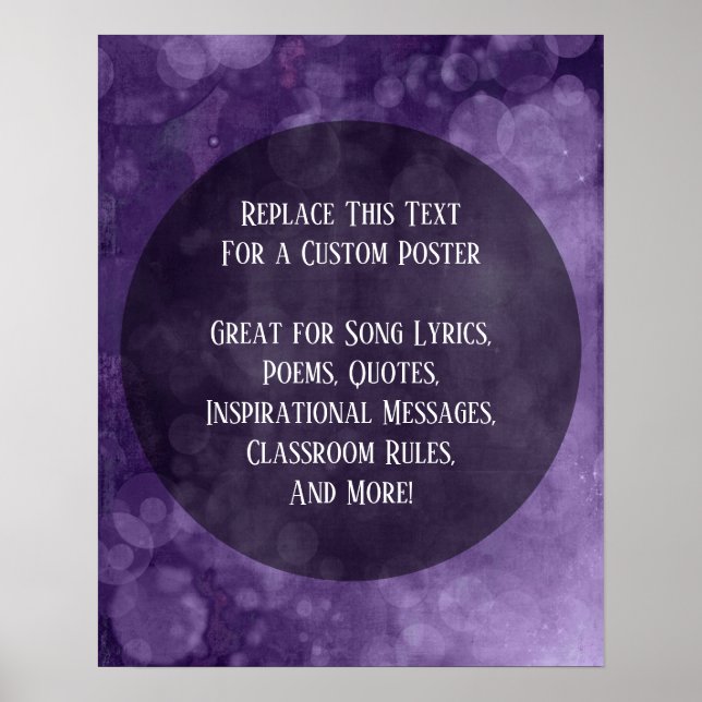 Poster Votre Citation Préférée Cercles D'Oeuvre Purple Gr (Devant)