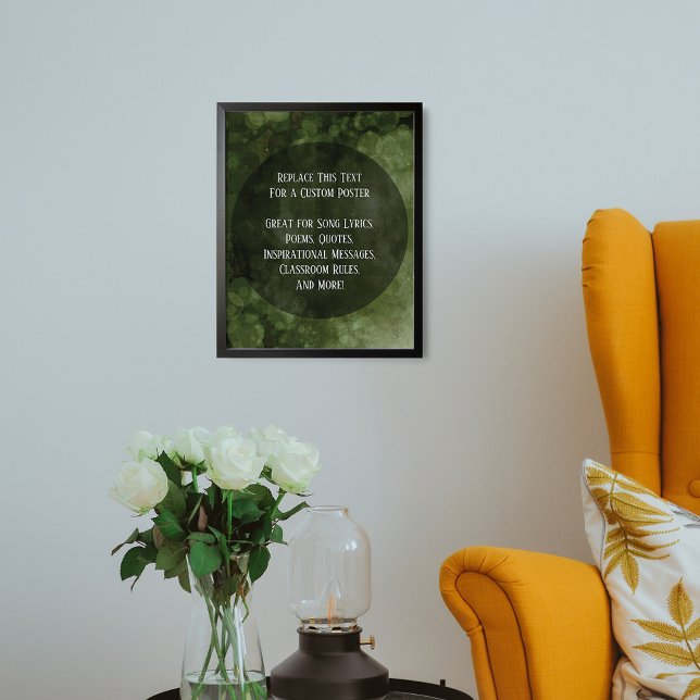 Poster Votre Citation préférée Dark Green Grungy Bubbles (Créateur téléchargé)
