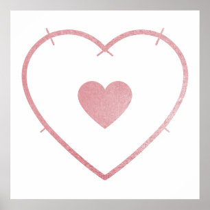 Poster Votre coeur dans mon coeur Blush Pink Foil